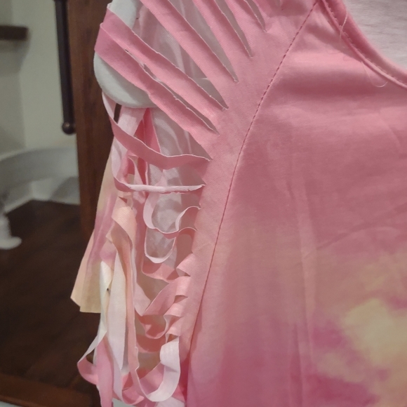 NEW Chicwish pink yellow tie dyed shirt M/L - Picture 3 of 5